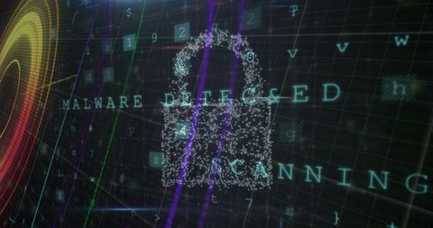 Digital Lock with Malware Detected Alert in Cybersecurity Interface - Download Free Stock Images Pikwizard.com