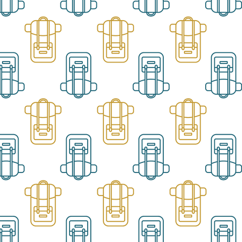transparent background seamless pattern with yellow blue backpack design - Download Free Stock Videos Pikwizard.com
