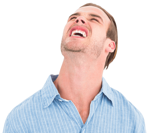 Anxious Transparent Expression Man in Blue Shirt - Download Free Stock Videos Pikwizard.com
