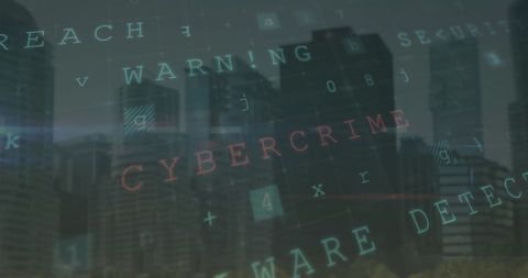 Cybercrime Warning Overlay on Urban Cityscape - Download Free Stock Images Pikwizard.com