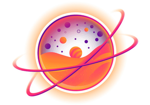 transparent ringed planet illustration with vibrant cosmic colors - Download Free Stock Videos Pikwizard.com