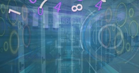 Digital Data Matrix Overlay in Modern Server Room - Download Free Stock Images Pikwizard.com
