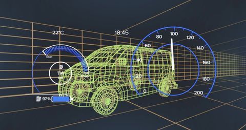 Electric Van Digital Dashboard Concept Display - Download Free Stock Images Pikwizard.com