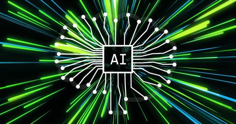 Futuristic AI Chip with Neon Data Connections - Download Free Stock Images Pikwizard.com