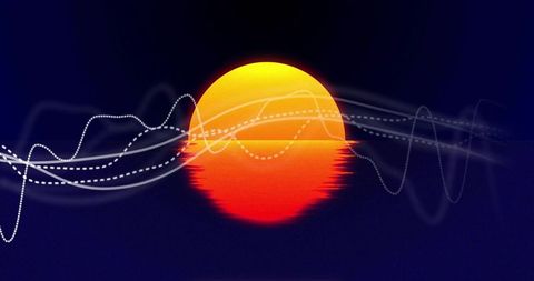 Futuristic Sunset with Abstract WAVe Patterns