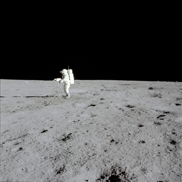 Apollo 14 Mission image - View of Astronaut Mitchell with a TV camera facing north.  - Download Free Stock Photos Pikwizard.com
