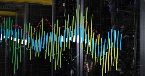 Data Visualization Overlay in Dark Computer Server - Download Free Stock Images Pikwizard.com