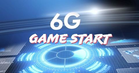 Futuristic 6g network with game theme in digital interface