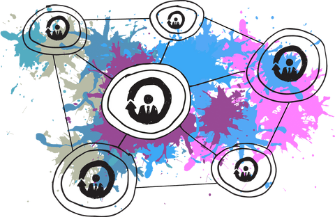 Digital network connections illustration on transparent background