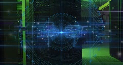 Futuristic Holographic Data Display in Data Center