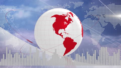 Global Business and Finance Animation with Map Overlay