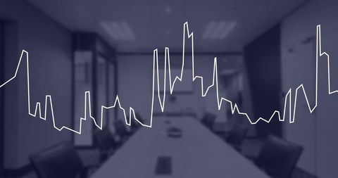 Abstract Financial Data with Modern Office Background