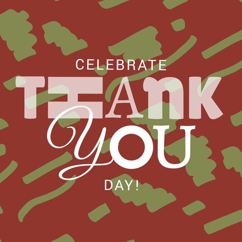 celebrate thank you day text integration with abstract background - Download Free Stock Templates Pikwizard.com