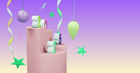 2025 Celebration with New Year and Christmas Decor