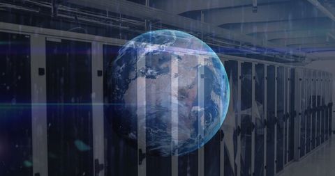 Global Data Connectivity in Modern Server Room Environment - Download Free Stock Images Pikwizard.com