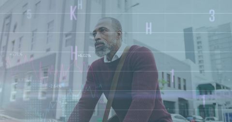 African American Man and Data Driven Urban Concept