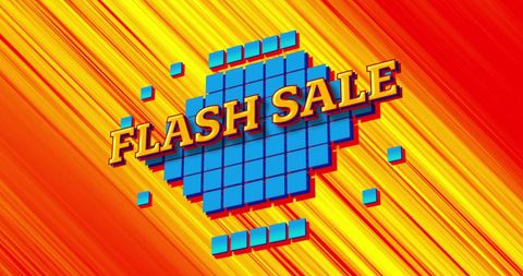 Vibrant Flash Sale Ad on Dynamic Orange Background