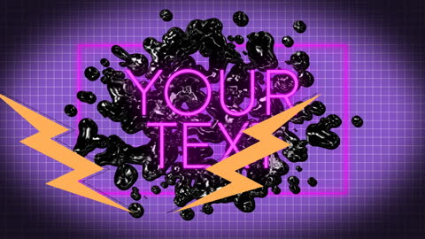 Neon Text with Abstract Shapes for Digital Content Design