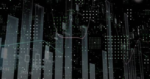 Digital Data Visualization with Bar Graphs and Nodes - Download Free Stock Images Pikwizard.com