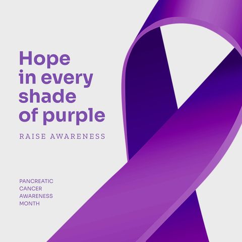 Pancreatic Cancer Awareness Purple Ribbon Illustration - Download Free Stock Templates Pikwizard.com