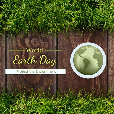 earth day celebration with globe and grass theme - Download Free Stock Templates Pikwizard.com