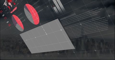 Futuristic Digital Infographic Over Building Skyscrapers