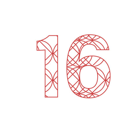 Creative Red Patterned Number 16 on Transparent Background - Download Free Stock Videos Pikwizard.com