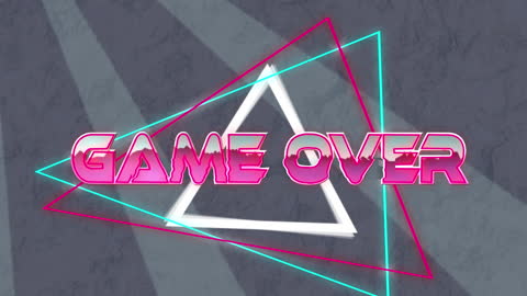 Retro Futuristic Game Over Neon Sign