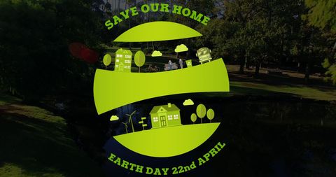 Earth day environmental awareness park illustration