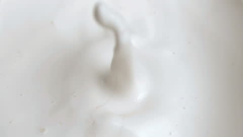 Blackberry Splash in Milk in Slow Motion Close-Up