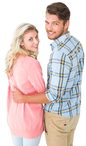 Attractive Couple Embracing and Smiling at Camera, Transparent Background - Download Free Stock Videos Pikwizard.com