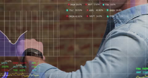 Businessman Analyzing Data on Smartwatch Display