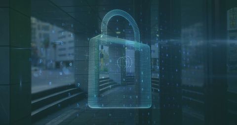 Digital cybersecurity lock symbolizing data protection