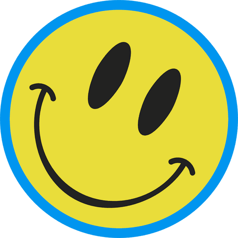 cheerful yellow smiley face emoticon with blue border on transparent - Download Free Stock Videos Pikwizard.com