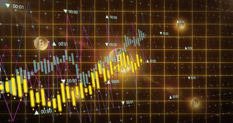 Animated Bitcoin and Financial Data Visualization Background