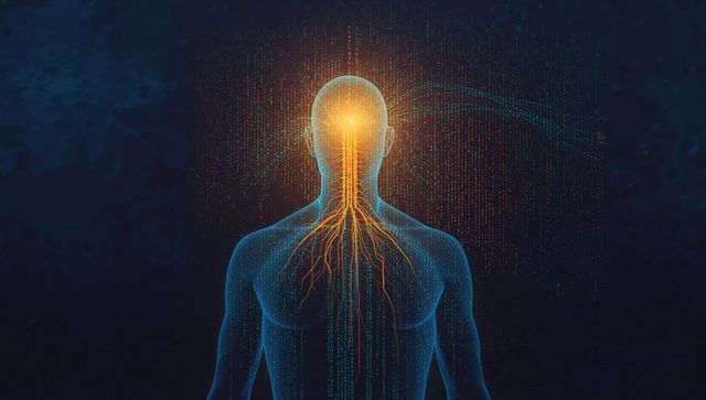 Futuristic Hologram Revealing Neural Pathways in Digital Space