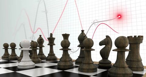 Chess Board Strategy with Digital Graph Overlay