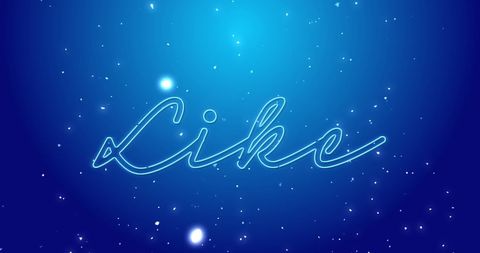 Glowing Like Sign with Snow in Blue Background