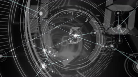 Futuristic Digital Network on Abstract HUD Interface