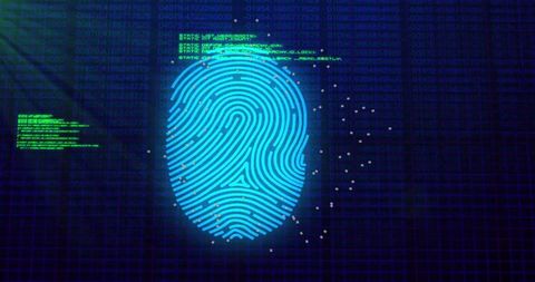 Futuristic Biometric Fingerprint with Cyber Security Data - Download Free Stock Images Pikwizard.com