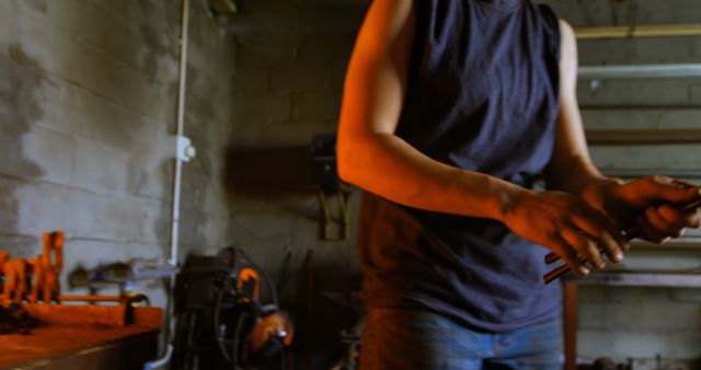 Carpenter Adjusting Wooden Plank in Workshop - Download Free Stock Images Pikwizard.com