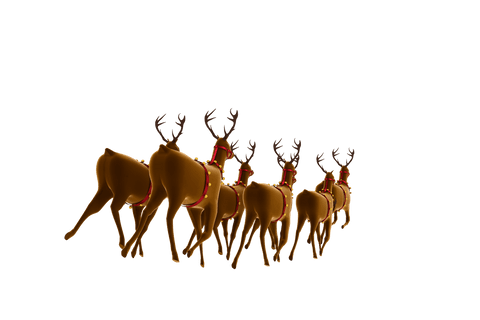 festive reindeers running on transparent background - Download Free Stock Videos Pikwizard.com