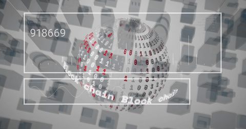 Digital Globe with Blockchain Data Processing Interface - Download Free Stock Images Pikwizard.com