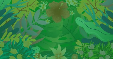 Globe with Flowers Amid Jungle Scenery for Ecology Awareness