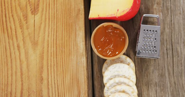 Gourmet Snack Spread with Cheese, Crackers, and Jam - Download Free Stock Images Pikwizard.com