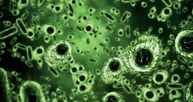 Microscopic View of Green Bacteria Cells in Motion - Download Free Stock Images Pikwizard.com