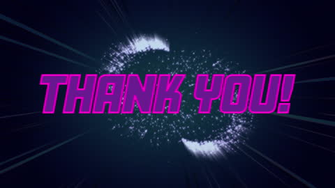 Vibrant Thank You Text with Cosmic Light Trails