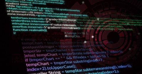 Digital Code Flow with Futuristic HUD Elements - Download Free Stock Images Pikwizard.com
