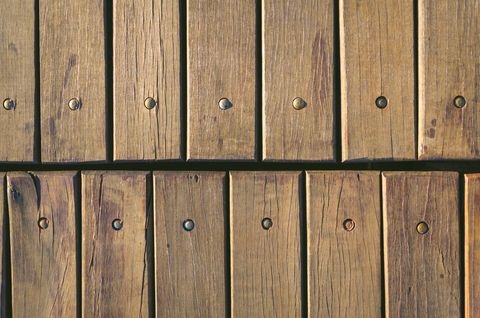 Close-Up of Rustic Wooden Planks with Nails