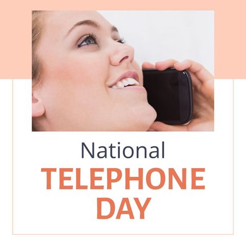 celebrating national telephone day with a happy phone conversation - Download Free Stock Templates Pikwizard.com